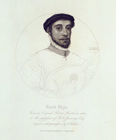 Portrait of David Rizio, from an Original Painted in 1564, Engraved by C. Wilkin, Published London, 1814 by English School